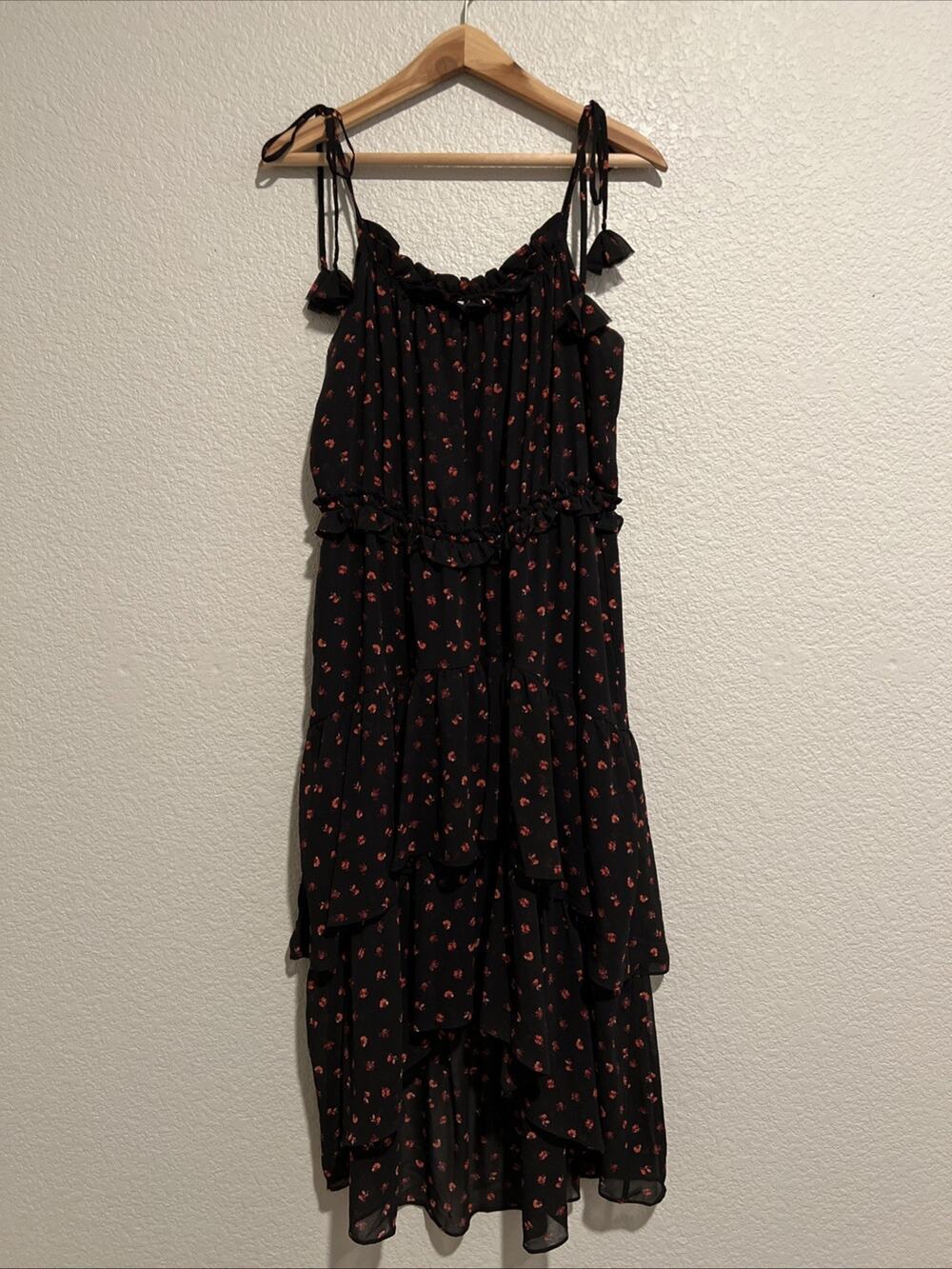 New Evie Dress Boho Festival Tiered Coastal Country Cottage Flowy Lined High Lo
